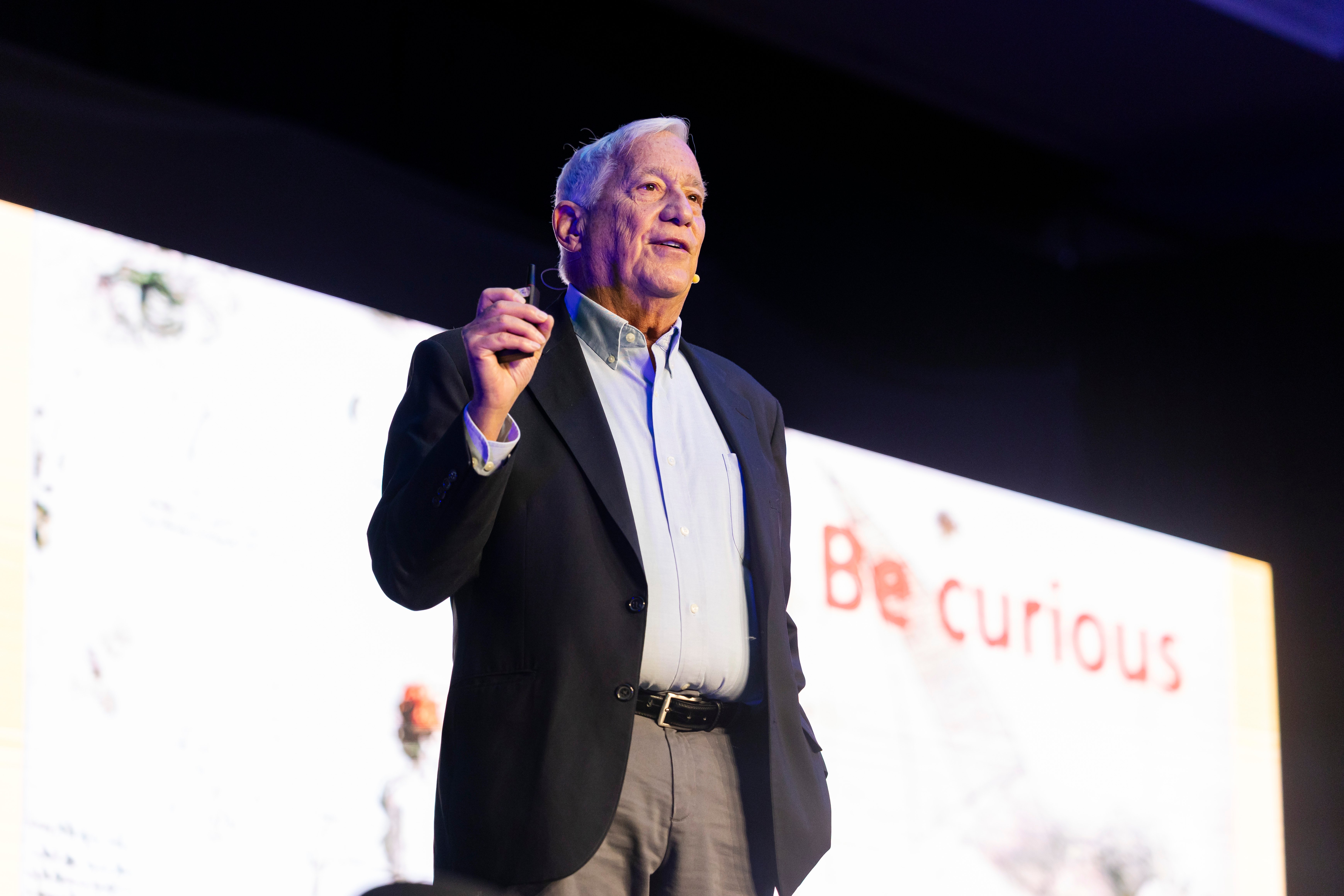 Walter Isaacson speaking on the main stage at R/SE 2026.